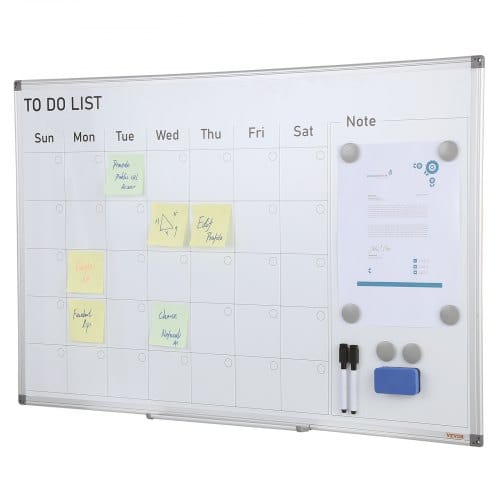Mophorn - vevor Kalender Whiteboard Beschreibbare Magnettafel 915 x 610 mm, Memoboard Whiteboard inkl. 2 Whiteboard-Stifte +6 Magnete + 1 Magnetische