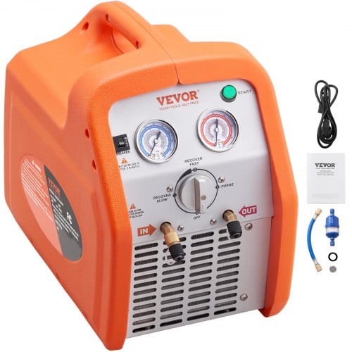 Vevor Zwei-zylinder Kältemittelabsauggerät Kältemittel Absaugstation, 1 Ps Kältemittel Absauggerät Refrigerant Recovery Machine 220-240 V, 7,7 Lbs/min Kältemittel Abpumpstation