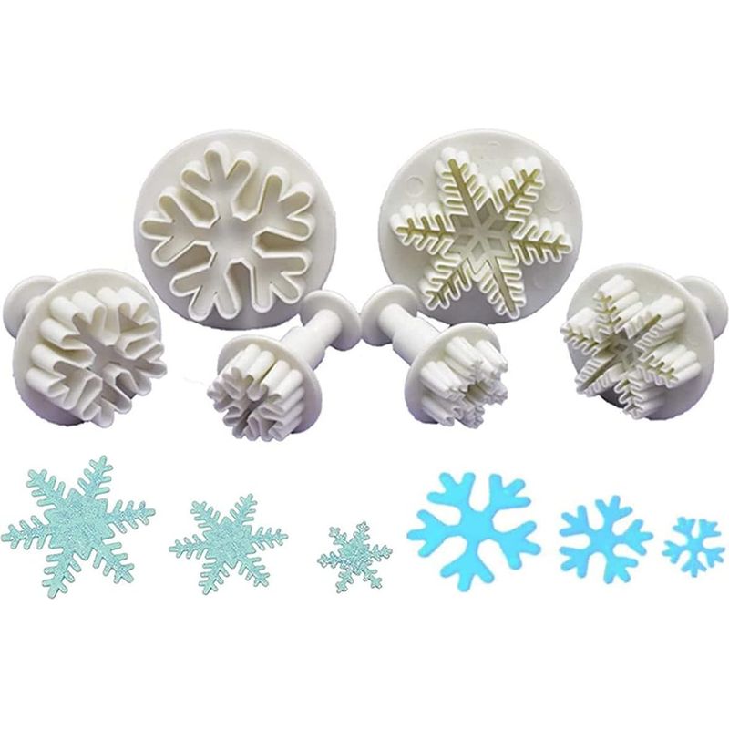 Set Mit 6 Schneeflocken-ausstechformen Für Fondant, Weihnachtsmodellierwerkzeuge Für Plätzchen/zuckerpaste