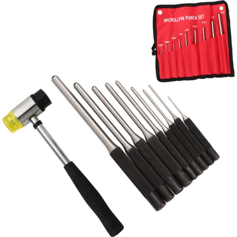 10-teiliges Reparaturset Mit Stiftaustreiber, Hammer Und Austreiber