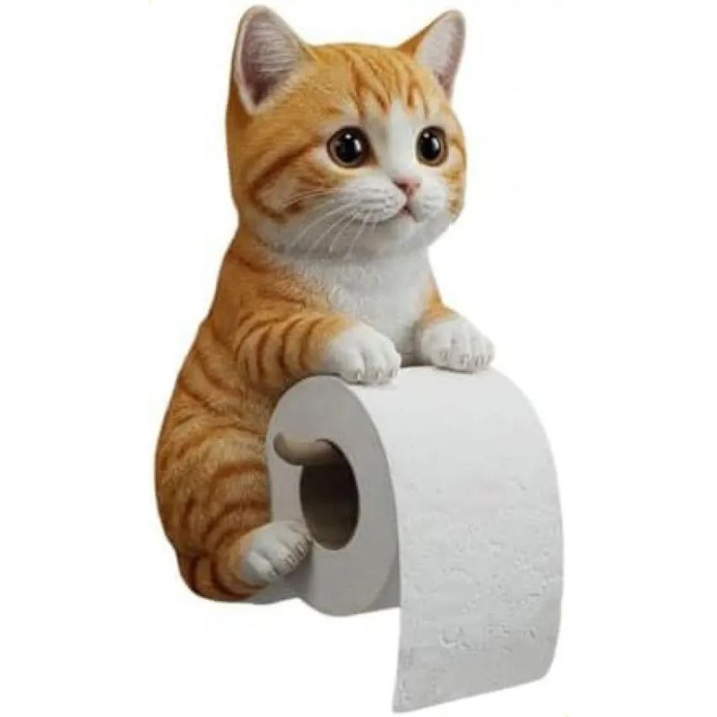 Katzenförmiger Toilettenpapierhalter Aus Kunstharz