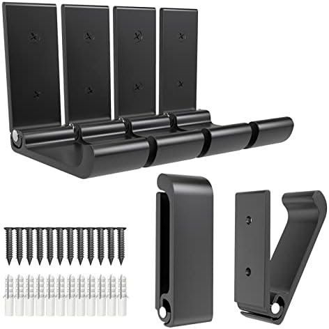 6 Stück 7,6 Cm Große, Faltbare, Schwarze Wandhaken Aus Aluminiumlegierung Zur Befestigung Von Kapuzen, 12 Schrauben Zum Aufhängen Von Mantel, Tasche, Hut, Handtuch Und Schlüssel – Schwarz