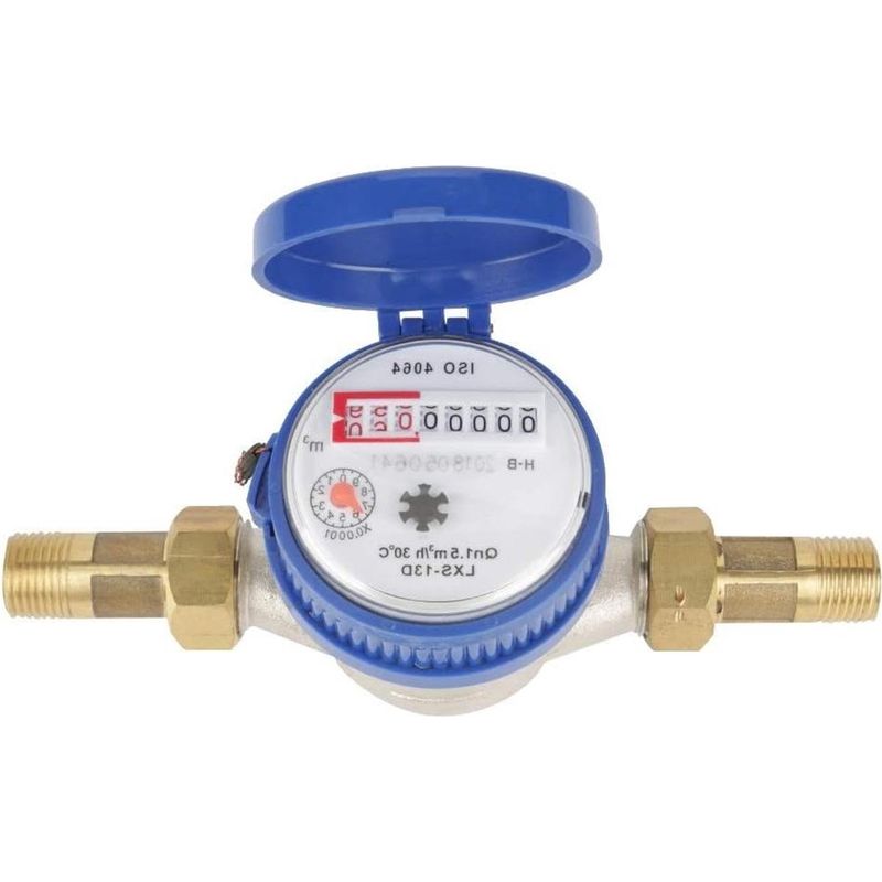 Allecto Plus - Durchflusswasser Für Garten Und Haus 15 Mm - Kaltwasserzähler Mit Anschlüssen.