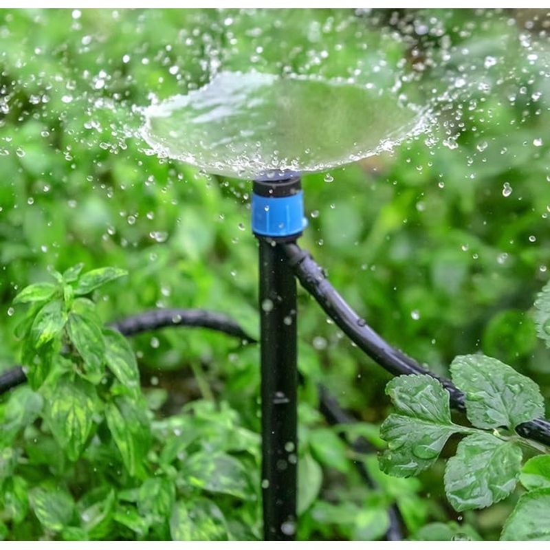 Verstellbare Tropfer – 360°-springbrunnen-sprinkler – 18 Cm Erdspieß – Für 4 Mm Innendurchmesser-schläuche – 50 Stück – Gartenbewässerung – Für Bewässerungssysteme – Gewächshausgarten