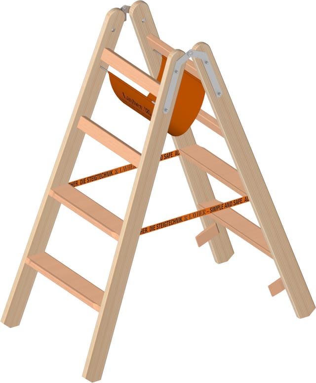 Layher Le Holz - Stufen - Stehleiter 2X4
