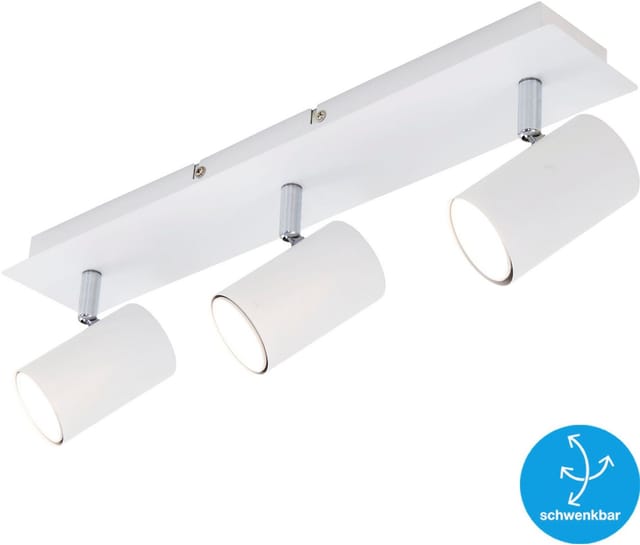 Briloner - Deckenleuchte Spotleuchte Schwenkbar 3xGU10 40W weiß IP20 Metall
