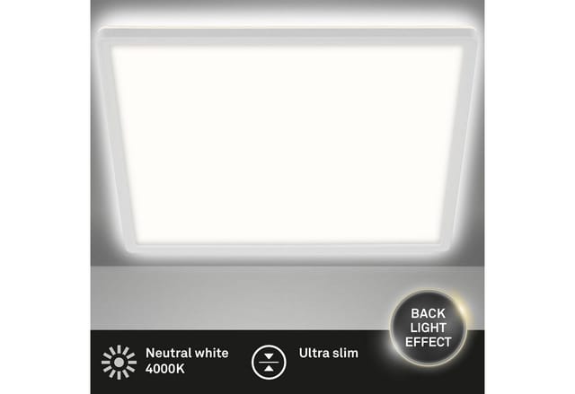Led Panel Deckenleuchte Ultraflach Backlight Slim 29cm weiß quadratisch Briloner