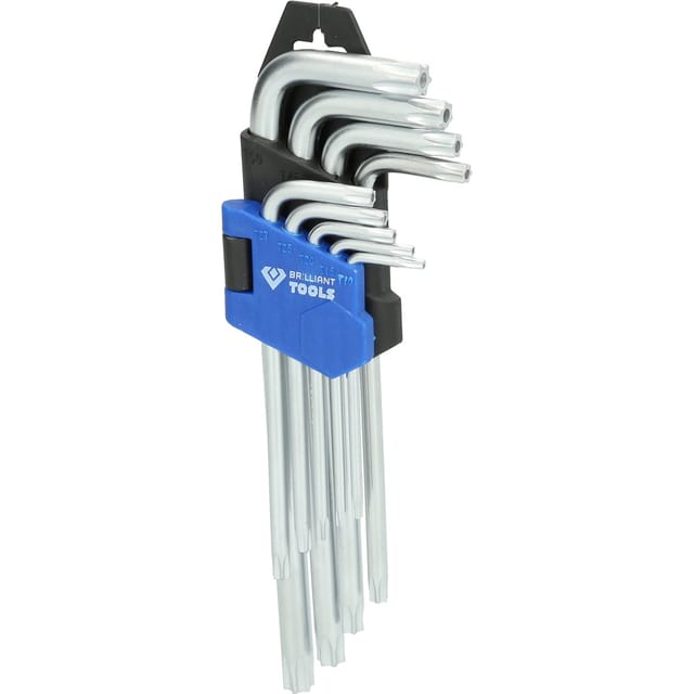 Brilliant Tools - Winkelstiftschlüssel-Satz, 9-tlg, Torx®-Profil, kurz