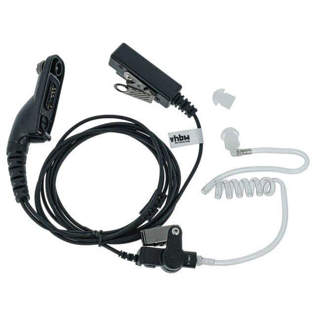 vhbw Headset mit Push-to-Talk Mikrofon kompatibel mit Motorola DP3600, DP3601, XiR P8200, XiR P8208, XiR P8260, XiR P8268, XPR 4500, XPR 6100