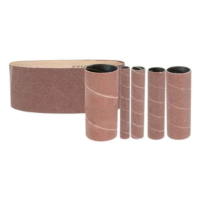 Güde - Schleifzubehör-Set 6-tlg. K240 Schleifhülsen Schleifband für Bandschleifer