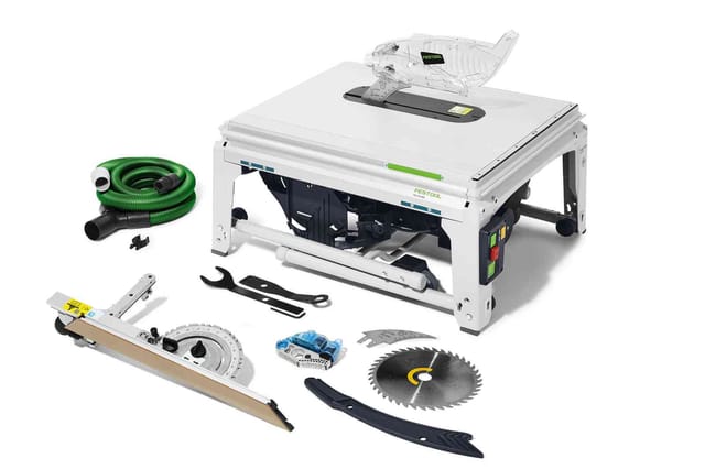 Festool - Tischkreissäge tks 80 ebs, incl. 1x Kreissägeblatt, Absaug-Set, Zubehör, Karton
