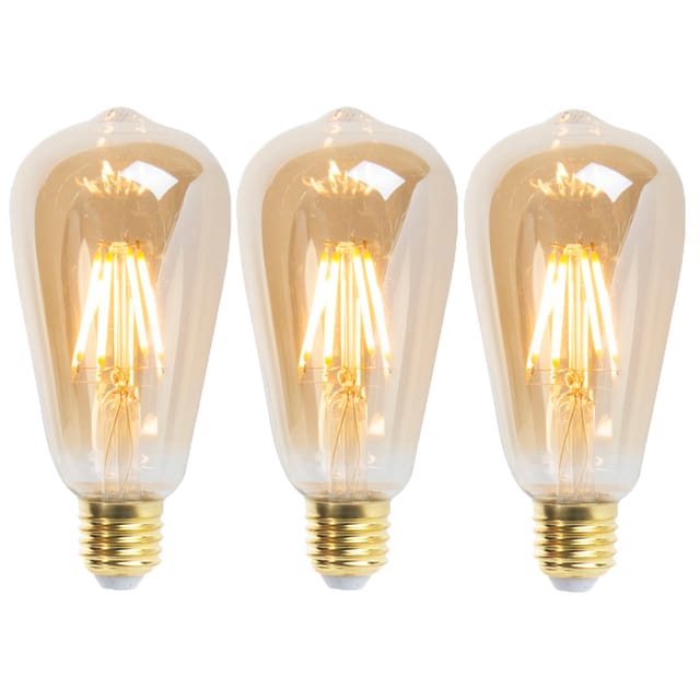 Luedd - Set mit 3 E27 dimmbaren LED-Lampen ST64 Goldline 5W 380 lm 2200K
