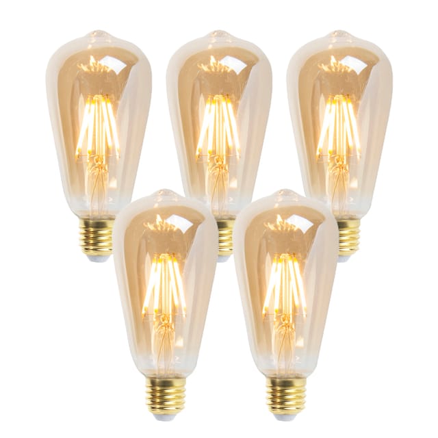 Luedd - Set mit 5 E27 dimmbaren LED-Lampen ST64 Goldline 5W 380 lm 2200K