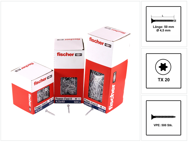 PowerFast ii 4,5x50 sk tx vg blvz 500 - Fischer