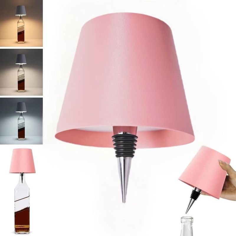 Flaschenleuchte – 1200 Mah – Led-flaschenleuchte – Kabellose Flaschenleuchte – Wiederaufladbare Led-flaschenleuchte Mit Touch-bedienung – Wasserdicht – Für Bars/camping/reisen – Pink
