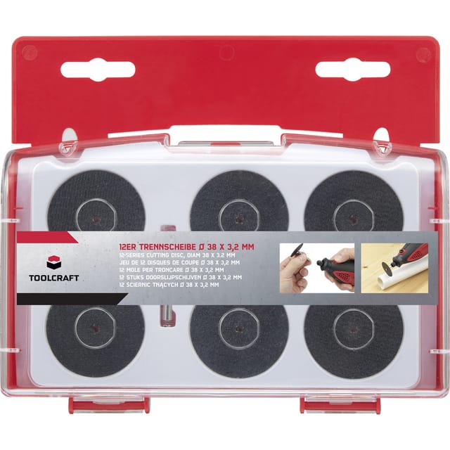 Toolcraft - TO-6449343 Trennscheiben-Set 38 mm 1 Set Metall, Edelstahl, Stein, Fliesen, Marmor, Kunst