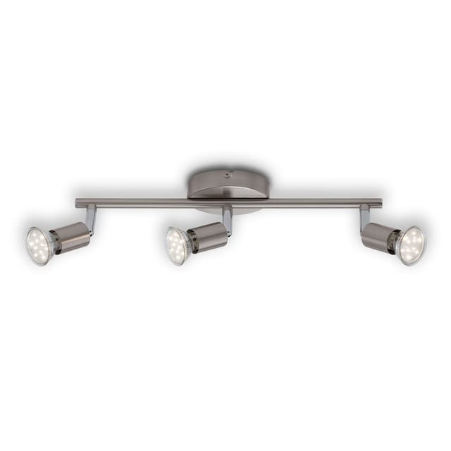 LED Deckenleuchte Spotleuchte 3xGU10 3000K schwenkbar 12W Matt-Nickel Briloner