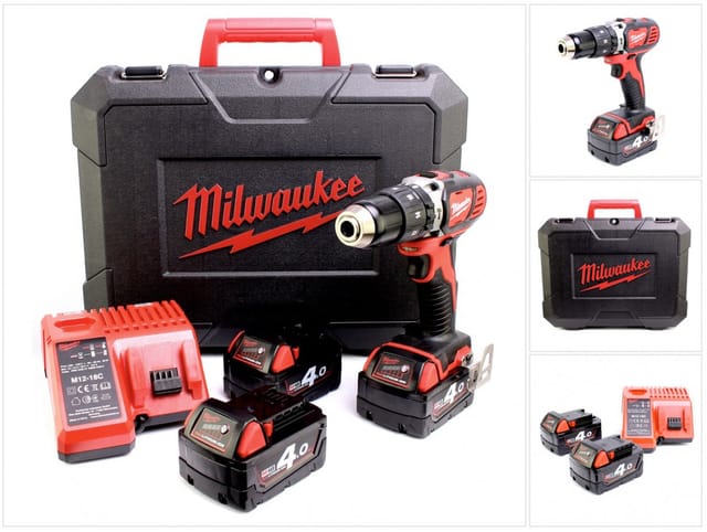 Milwaukee M18 BPD 403 C Akku Schlagbohrschrauber 18V 60Nm + 3x Akkus 4,0Ah + Ladegerät im Koffer