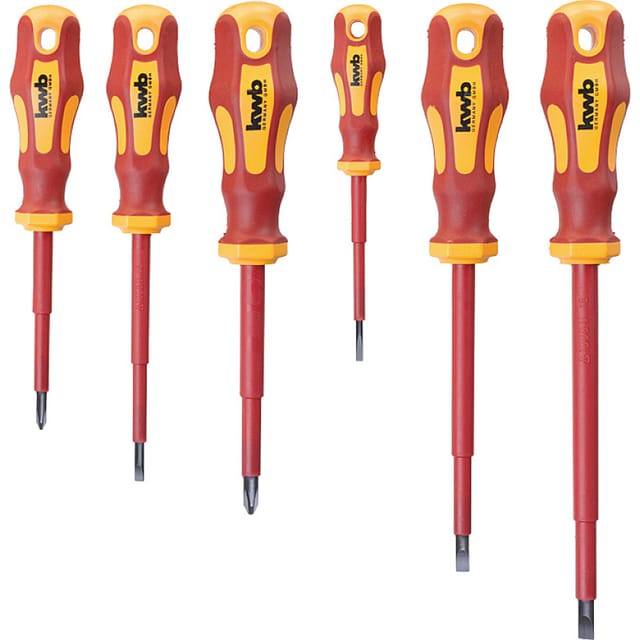 KWB - Einhell 49140870 6er Set Elektriker-Schraubendreher isoliert 1000V Stahl