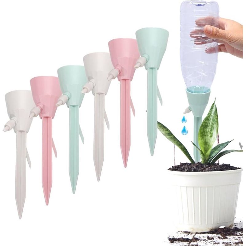 Automatische Langzeit-pflanzensprinkler, 6 Stück, Automatische Bewässerungsspitzen Für Pflanzen, Einstellbares Bewässerungssystem Für Zimmerpflanzen, Pflanzensprinkler Mit Ständer.