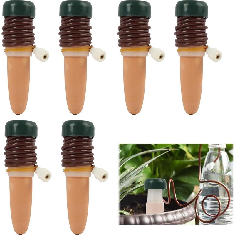 Selbstbewässernde Pflanzschaleneinsätze Mit Terrakotta-stiften, Automatisches Tropfbewässerungssystem Mit Langsamer Wasserabgabe Für Zimmer- Und Gartenpflanzen, Zur Verwendung
