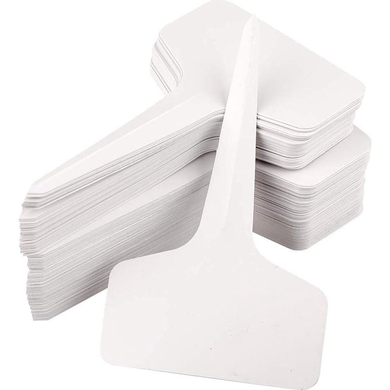 100 Pflanzenetiketten, Setzlingsetiketten, Etiketten Für Den Gemüsegarten, Wasserfeste Pflanzenetiketten, Kunststoff, Für Den Außenbereich, Weiß, 10 X 6 Cm