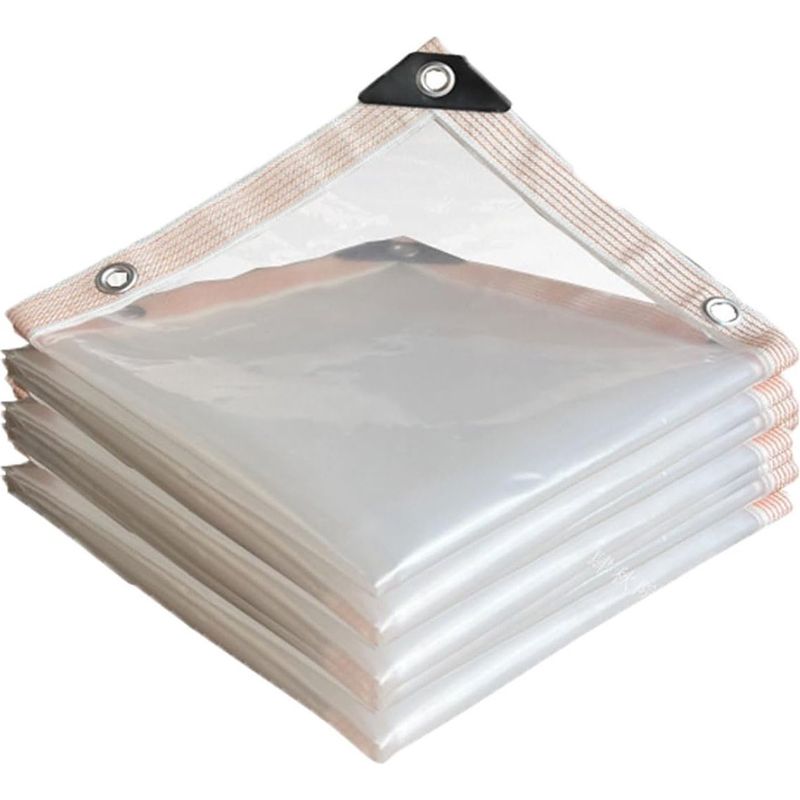 Transparente Plane, 3 M Breit X 3 M Lang – 90 % Gartenzaun – Wasserdicht – Verstärkte Ecken – Mit Aluminiumösen – Regenschutz – Geeignet Für Balkone, Zäune Oder Gewächshäuser, Schiebefolie