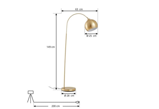 Neuwertig] Lindby Bogenstehlampe Moisia Stehleuchte Stehlampe Lampe Leuchte E27 Messing B-Ware