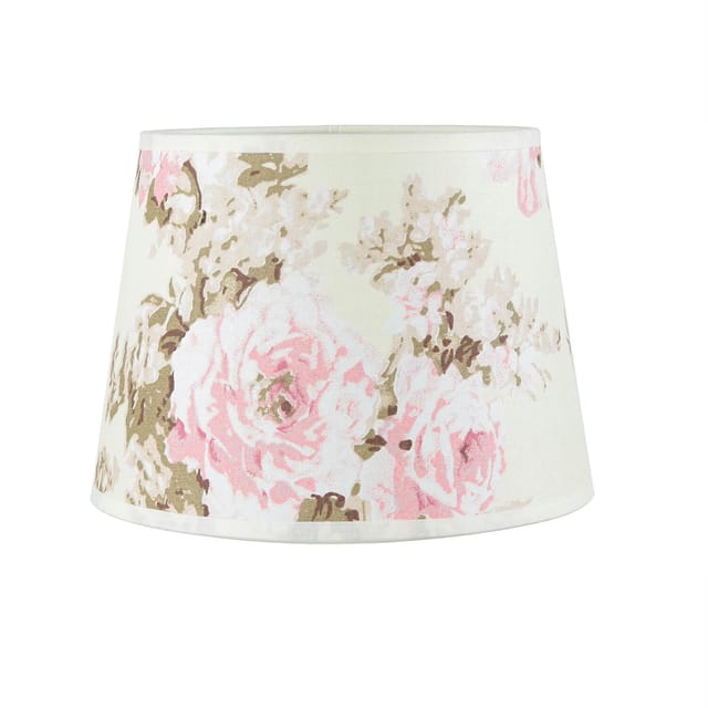 Kleiner Lampenschirm Tischlampe aus Stoff Floral E14