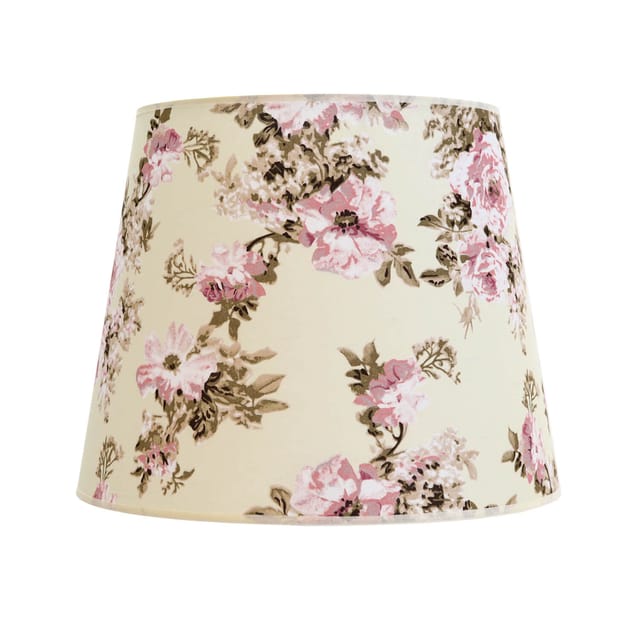 Stoff Lampenschirm Stehlampe Weiß Rosa Konisch Blumen