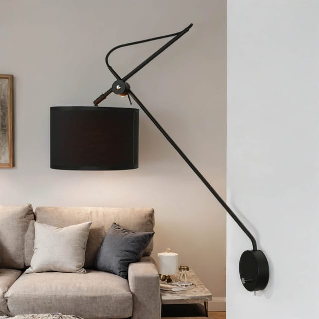 Licht-erlebnisse - Wandlampe mit Schalter in Schwarz Gold viper flexibel