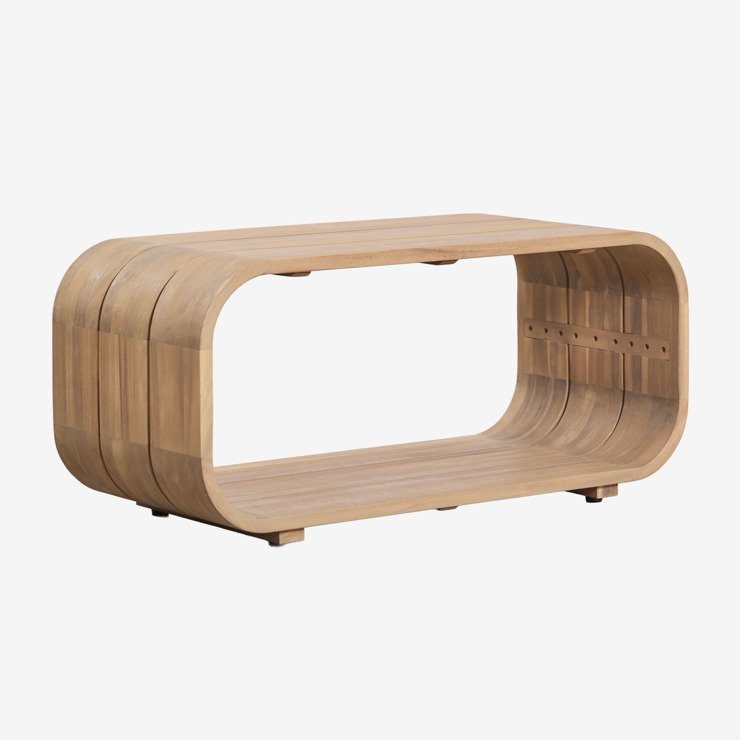 Sklum Beistelltisch Für Den Garten, Rechteckig, 85x35 Cm, Aus Akazienholz Brivori Helles Akazienbraun