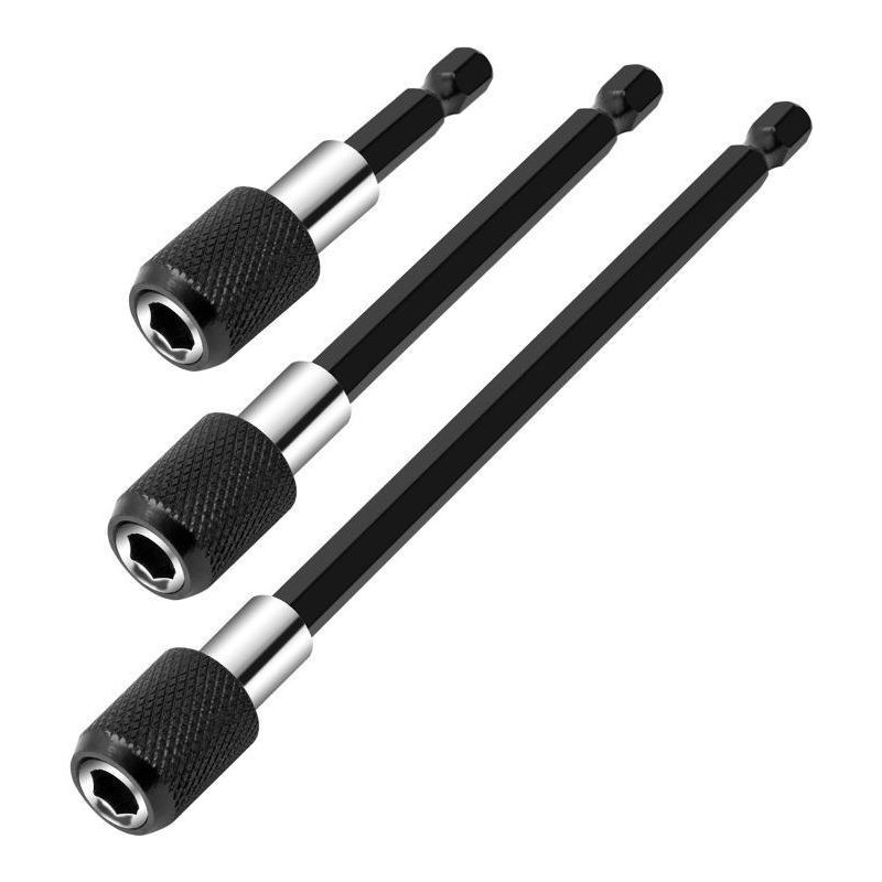 Sollbry 3-teiliges Magnetisches Verlängerungsstangen-set, Magnetischer Schraubendreher-bithalter, 1/4"-sechskant-bit-schnellwechsel-stange, Schraubendreher-bithalter-stecknuss, 60/100/150 Mm