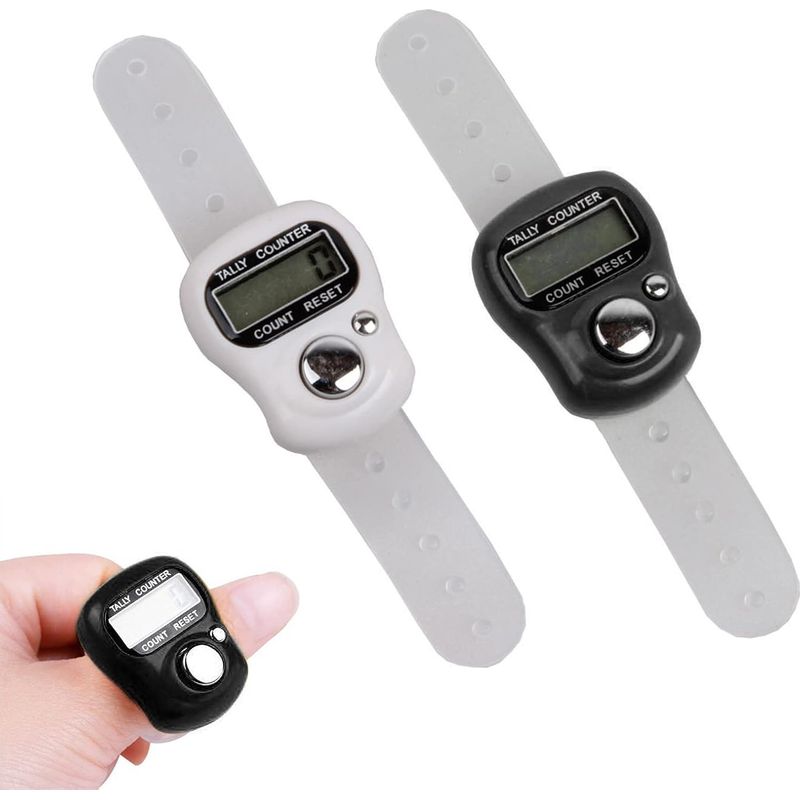 Sollbry 2-teiliger Manueller Zähler, Digitaler Zähler, Fingerzähler, Manueller Fingerzähler, Led-fingerzähler, Elektronischer Led-zähler Für Golf-scores