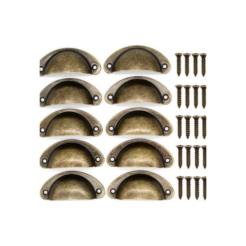 Sollbry 10 Muschelgriffe, Vintage-schubladengriffe, Retro-halbkreisgriffe Und -knöpfe Für Küchenschranktüren, Möbel- Und Kommodentürgriffe
