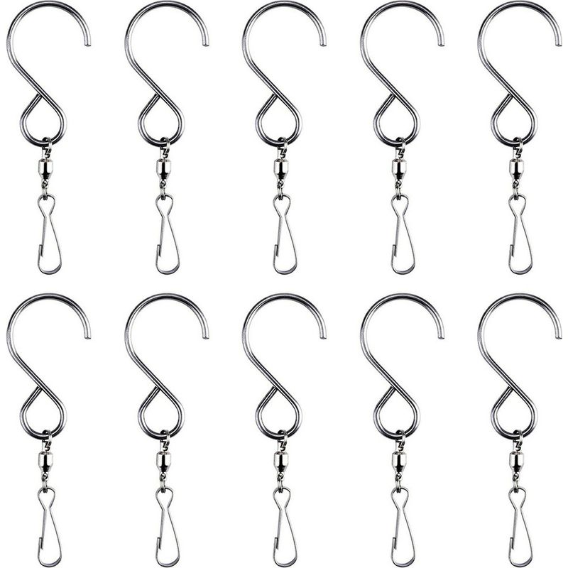 Sollbry 10er-set Drehbare Hakenclips, Windfest, Größe S, Zum Aufhängen Von Windspielen, Blumenampeln, Vogelkäfigen Und Partyzubehör