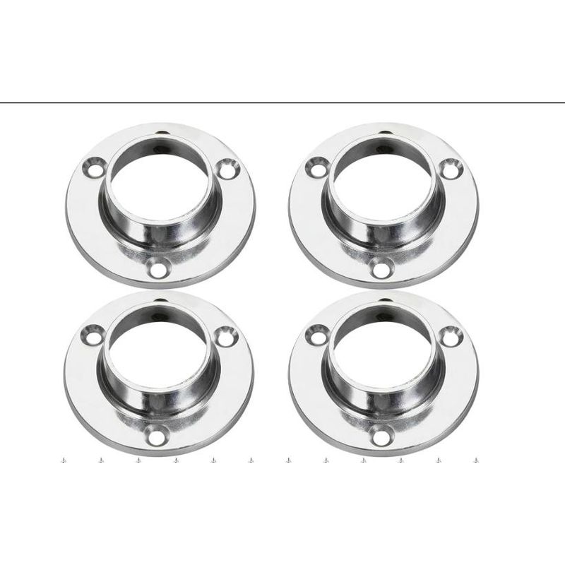 Sollbry 4er-pack 25-mm-kleiderstangenhalterungen, Robuste Runde Buchsen Für Kleiderstangen Und Beschläge, Metall-kleiderstangenhalterung Für Regale, Kleiderstangen Und Hängesysteme