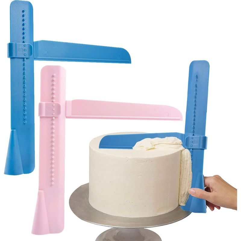 Sollbry Tortenglätter, Verstellbare Tortenspatel, Tortenschaber, Fondantglätter, Tortendekorationspolierer (2er-pack)