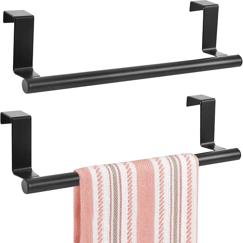Sollbry 2-teilige Hänge-handtuchstange Für Küche Und Bad, Kein Bohren Erforderlich, 23 Cm Edelstahl, Schwarz