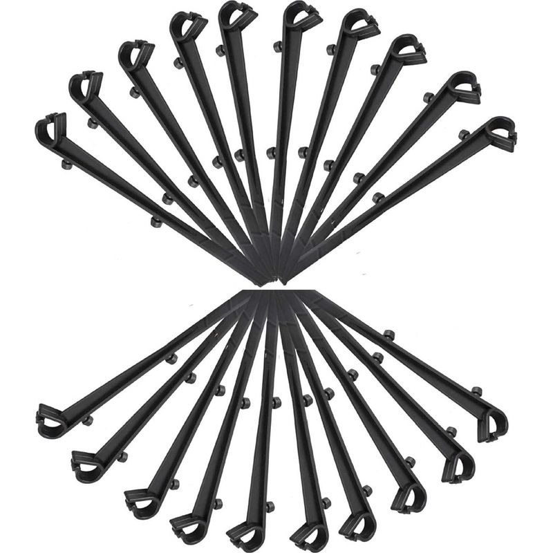Sollbry 20er-pack Pp-befestigungshaken Für Dachrinnenschutzgitter, 16 Cm Länge, 7,2 Cm Abstand, Schwarz