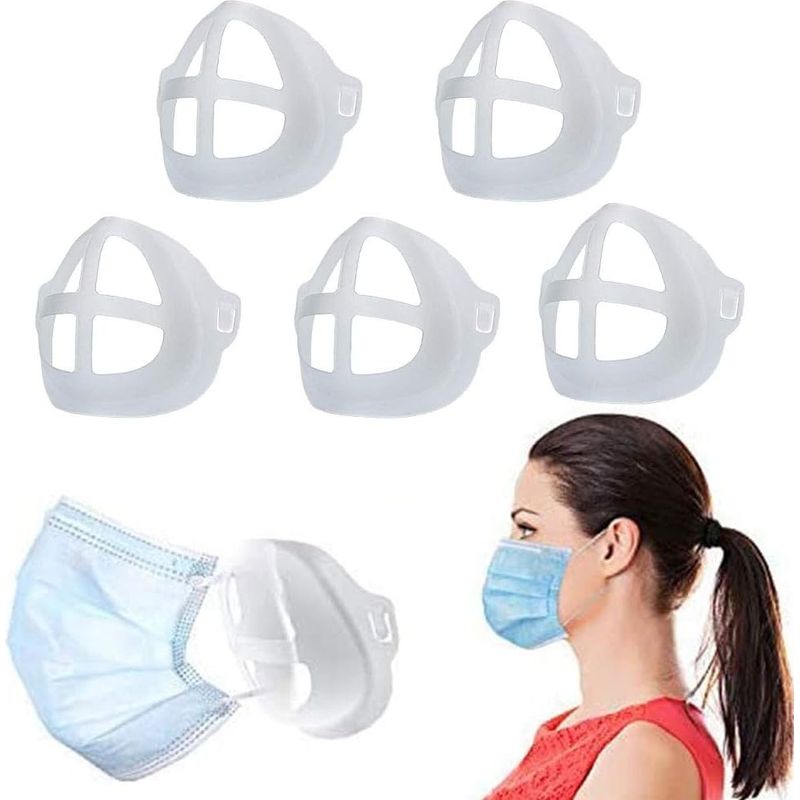 Sollbry Set Mit 5 Maskenhaltern, Verbesserter 3d-silikon-lippenstifthalter, Schützt Das Make-up, Verbessert Den Atemraum, Fördert Freies Atmen