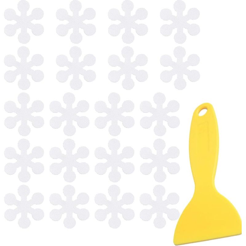 Sollbry Rutschfeste Badezimmeraufkleber, 20 Stück Duschaufkleber Für Badewanne, Treppen, Dusche, Rutschige Oberflächen (8 X 8 Cm)