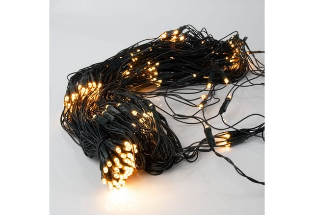 Deko Lichternetz mit 320 led - warm weiß - Garten Lichtervorhang 300 x 150 cm für Außen mit Kabel und Netzstecker
