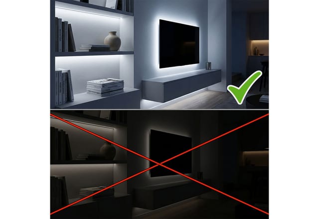 Spetebo - led Stripe mit 30 led in kalt weiß - 100 cm - led Streifen mit selbstklebender Rückseite