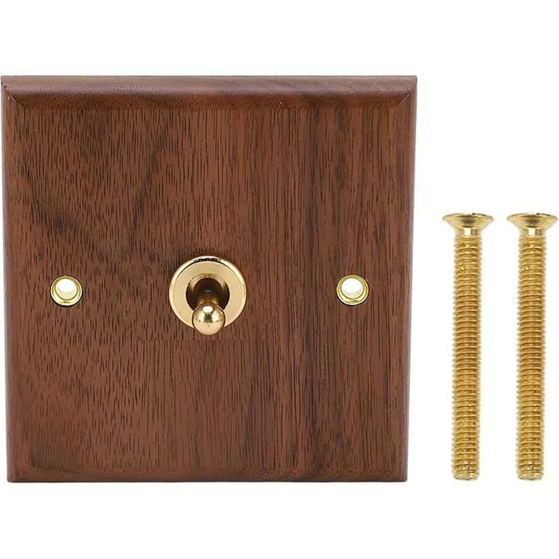 Antiker Kippschalter Aus Walnussholz, 250 V 16 A Einzel-/doppelsteuerung, Handgefertigte Retro-kippschalter Aus Walnussholz Für Wandpaneele, Für Wohn- Und Schlafzimmer (einzeln)