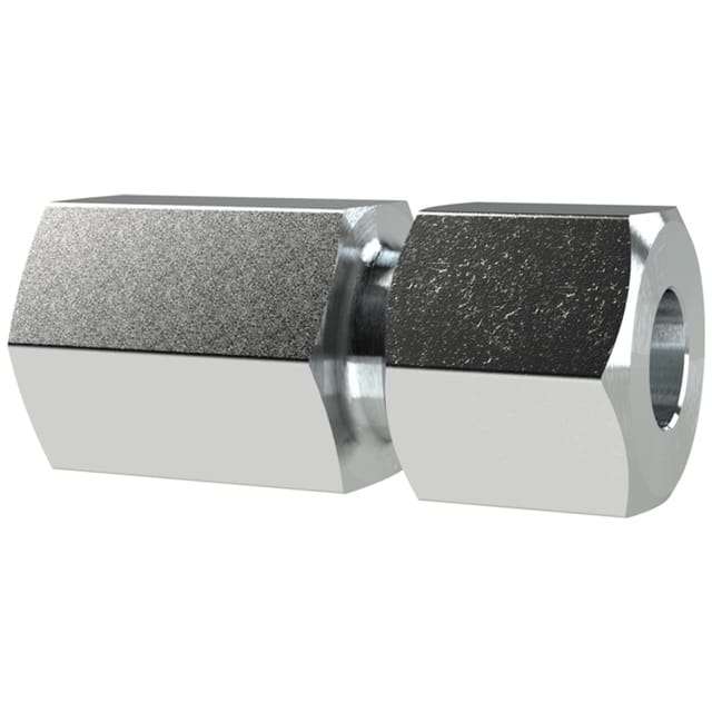 Ger. Aufschraubversch., g 3/8 i., Rohr-AØ 10, Stahl verzinkt - Riegler