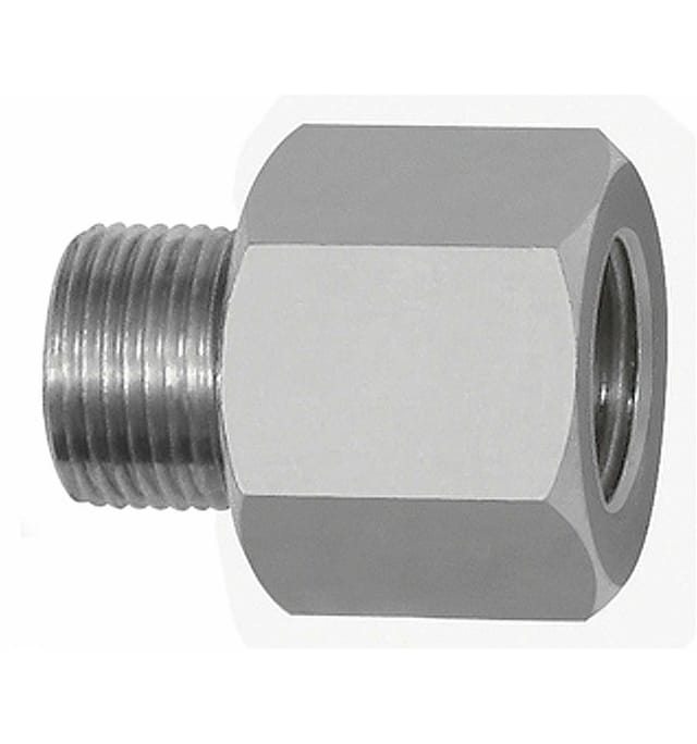 Gewindeadapter Aluminium, ag 1/2 - 27 uns, ig g 1/4, sw 17 - Riegler