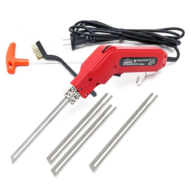 Wiltec - Styroporschneider 200W, schnelles Aufheizen mit 4 Klingen 2x 200/150mm, für Styropor, Styrodur & Polystrol-Hartschaum Heißdrahtschneider bis