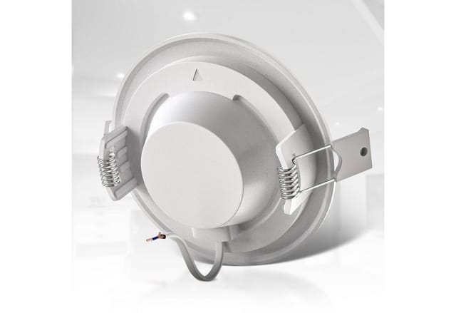 B.k.licht - Einbauspot 100mm 3er Set - 230V, 6W, 450lm, led, IP44, warmweiß, weiß