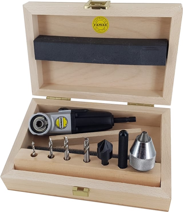 Famag - Winkelschraubvorrichtung 90fix Set 7tlg. Kompakt Holz Bit Schaft 1598.757